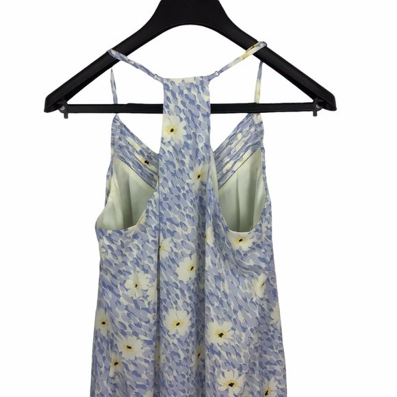 Socialite Racerback Mini Dress V-neck Blue Floral Lightweight Women’s Medium M - Picture 6 of 7